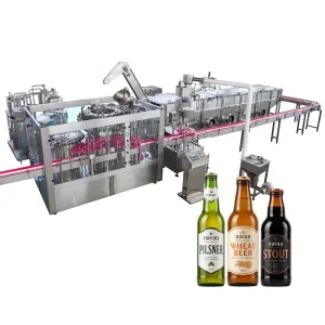 全自动啤酒灌装机 7000-9000BPH 玻璃瓶啤酒生产线
